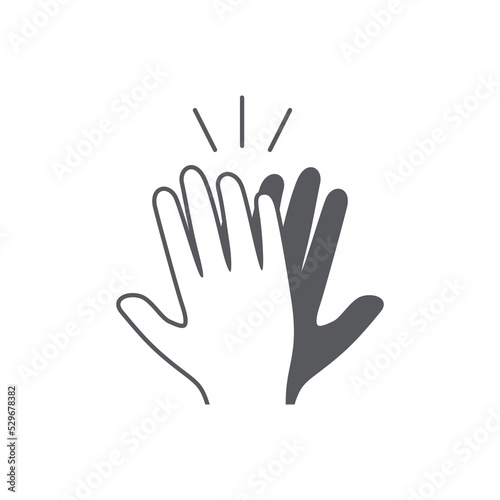 High five icon. Hands celebrating linear icon design. hand icon. Vector illustration