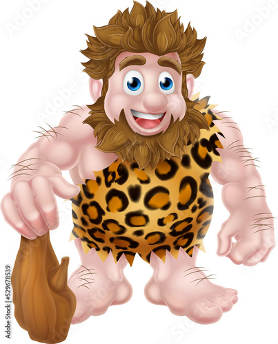 Cartoon Caveman with Club