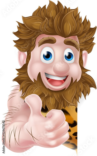 Cartoon Caveman Sign