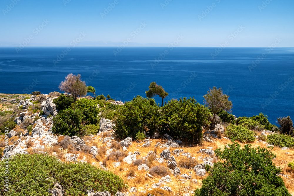 blue sea and mediterranean country