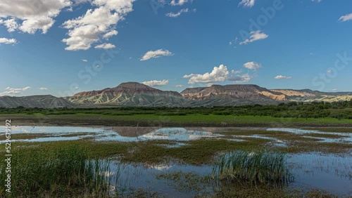 Time lapse footage of Nallıhan Cayirhan bird sanctuary and colourful mountains  (Central Anatolia, Turkey) photo