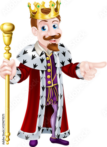 Fun Cartoon King Pointing