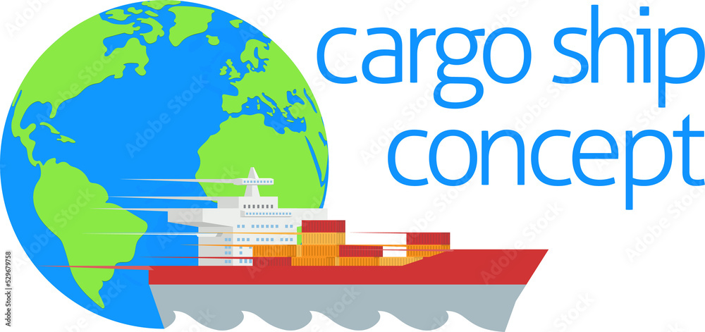 Logistics Globe Cargo Container Ship Concept