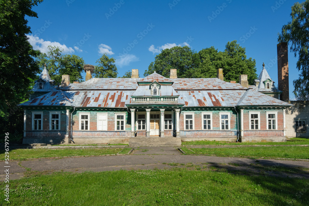Belorussian tourist landmark attraction - old ancient Bogudenki house in Porozovo, Svisloch district, Grodno region, Belarus. Belorussian tourist landmark attraction - old ancient Bogudenki house in Porozovo, Svisloch district, Grodno region, Belarus.