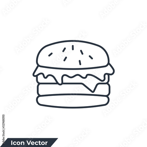 burger icon logo vector illustration. hamburger symbol template for graphic and web design collection