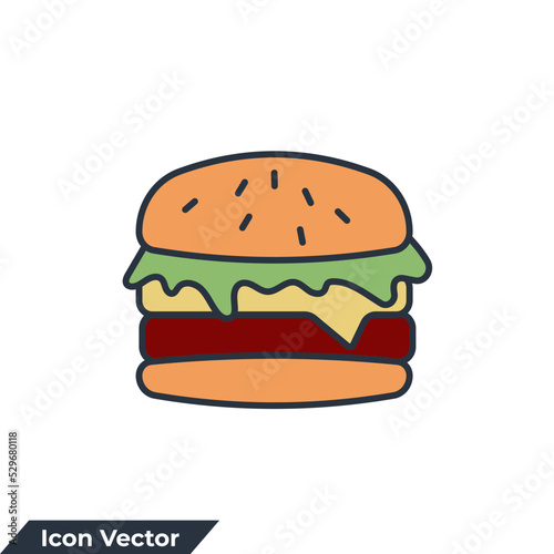 burger icon logo vector illustration. hamburger symbol template for graphic and web design collection