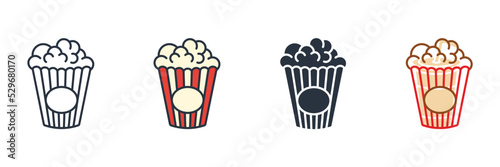 popcorn icon logo vector illustration. popcorn symbol template for graphic and web design collection