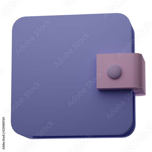 3D purple wallet 