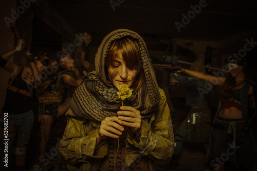 Fotografie Peaceful wanderer in a cruel post-apocalyptic world