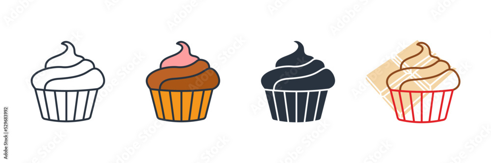 cupcake icon logo vector illustration. cupcake food symbol template for graphic and web design collection cupcake icon logo vector illustration. cupcake food symbol template for graphic and web design collection
