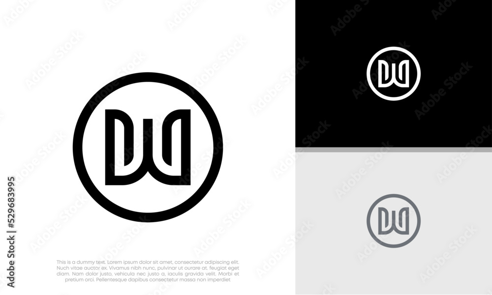 Initial W logo design. Innovative high tech logo template. 	
