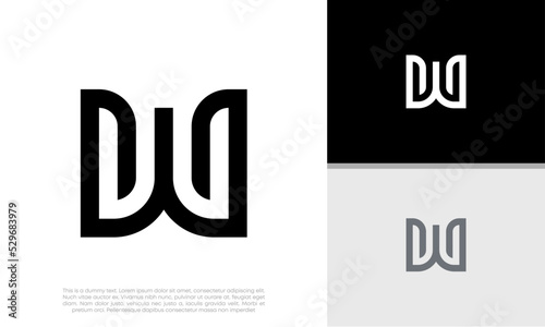 Initial W logo design. Innovative high tech logo template. 	
