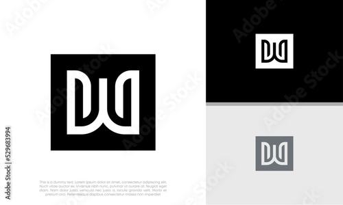 Initial W logo design. Innovative high tech logo template. 	
