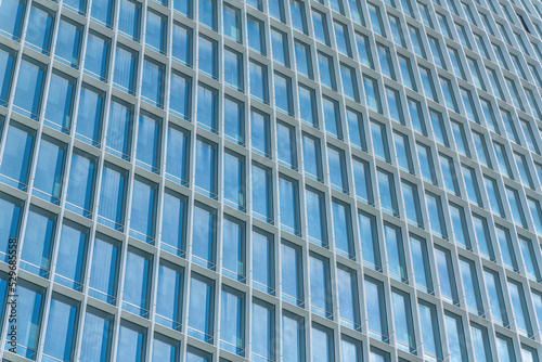 Modern business building with glass windows at the facade in Austin Texas