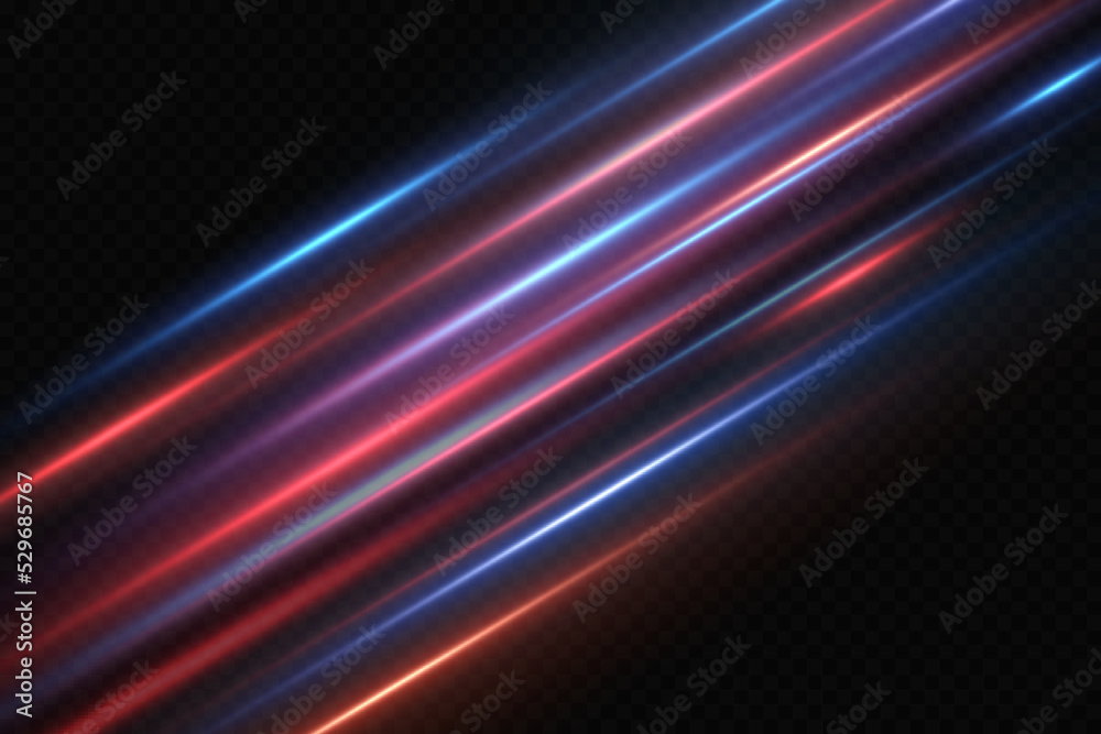 Motion light effect for banners. Blue lines. The effect of speed on a