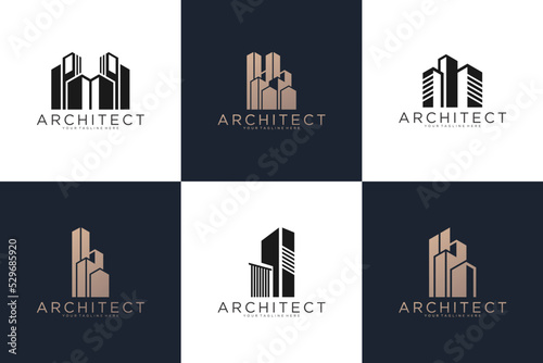 Collection of inspiration for building logo designs, design architects and city buildings