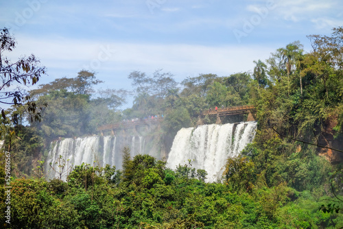 majestic Iguazu falls, in Brazil Argentina border. UNESCO World Heritage Site