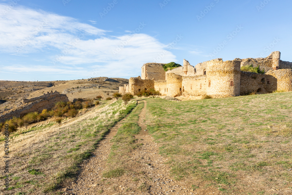 the medieval castle of Caracena village, Tierras del Burgo, province of Soria, Castile and León, Spain