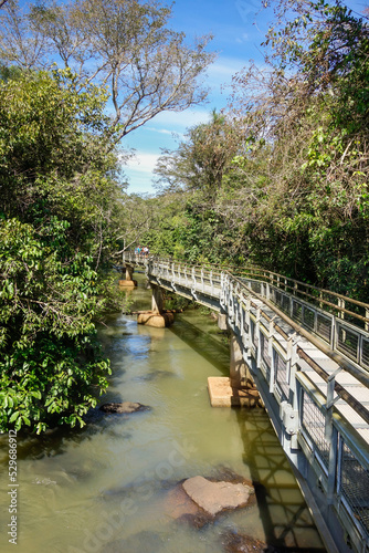 steel platform above Iguacu river, at Iguacu National Park, Argentina