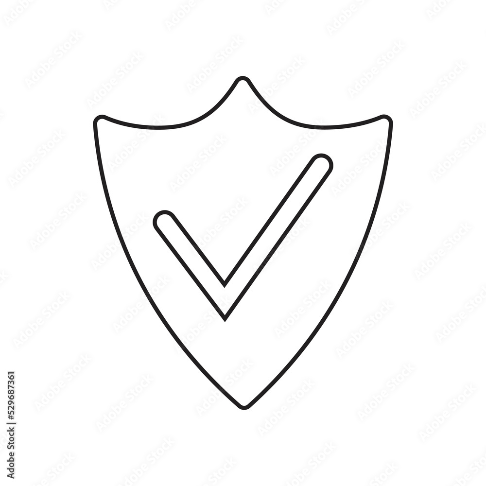 Shield with checkmark vector icon