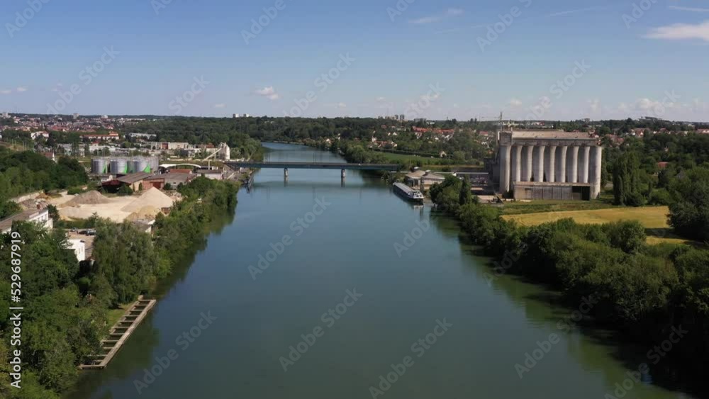 aerial view on the cities of Melun and La Rochette in Seine et Marne aerial view on the cities of Melun and La Rochette in Seine et Marne