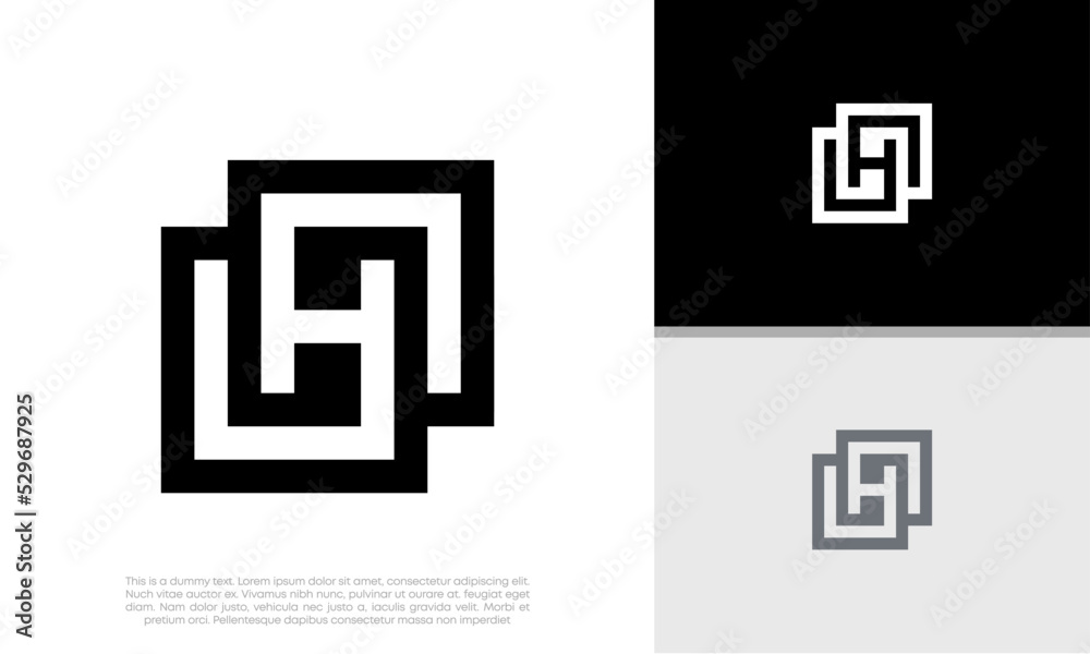 Initial H. HH logo design. Innovative high tech logo template. 