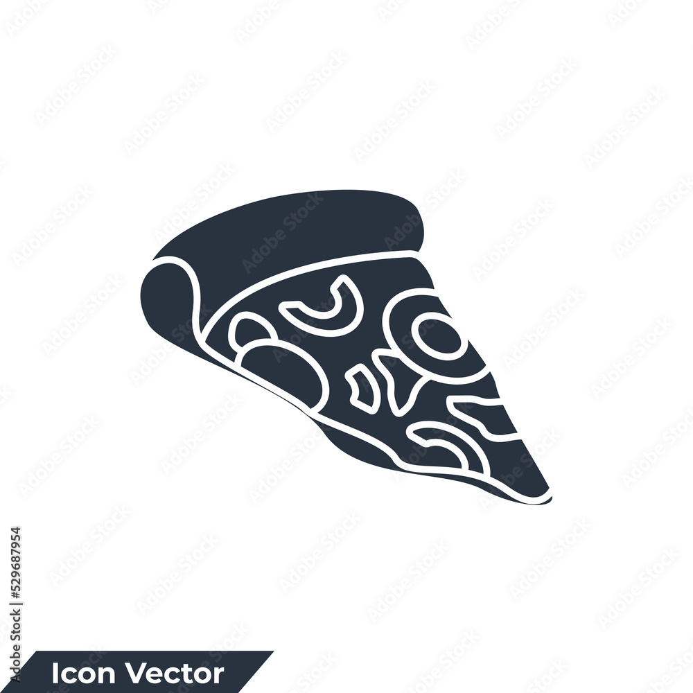 pizza icon logo vector illustration. Pizza slice symbol template for graphic and web design collection pizza icon logo vector illustration. Pizza slice symbol template for graphic and web design collection