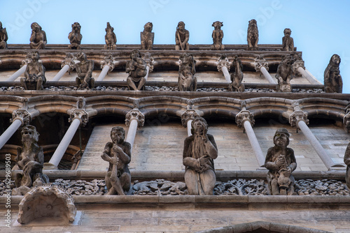 Detail of the architecture of the church Notre Dame de Dijon, Burgundy, France photo