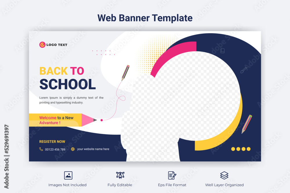 Back To School Web Banner Template Back To School Web Banner Template
