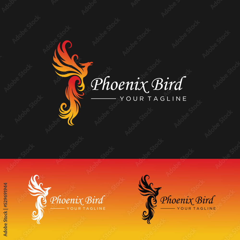 Fototapeta premium Template logo Phoenix, vektor burung api