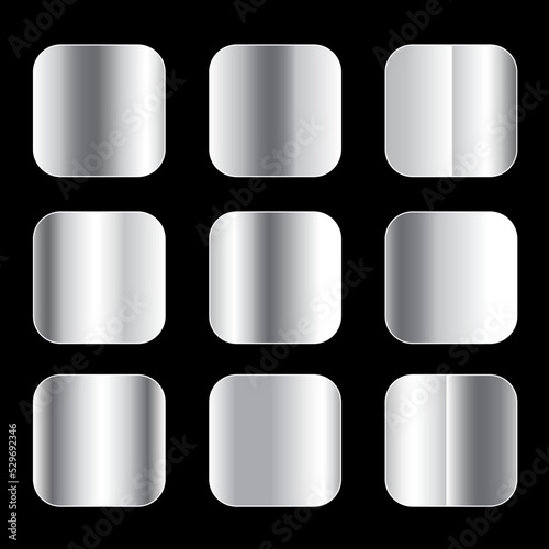 metallic silver gradients premium set.