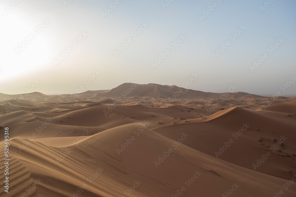 Sand Dunes in Erg Chebbi, Sahara Desert, Morocco.
