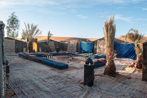 Berber Tented Camp in the Sahara Desert, Erg Chebbi, Morocco.