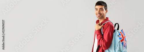 Young man with UK flag and ...