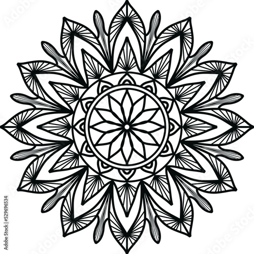 mandala Coloring book. wallpaper design, tile pattern, shirt, greeting card, sticker, lace pattern and tattoo. decoration for interior design. Vector ethnic oriental circle ornament. white background