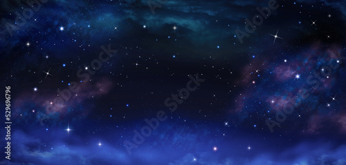 Nebula and stars in night sky  abstract background