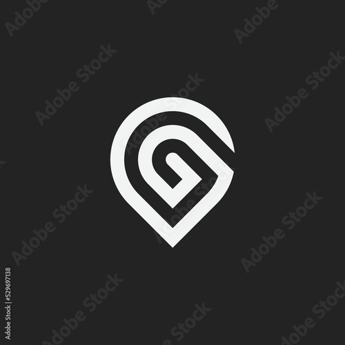 Simple Letter G Pin Point Map Logo Icon Vector Template.