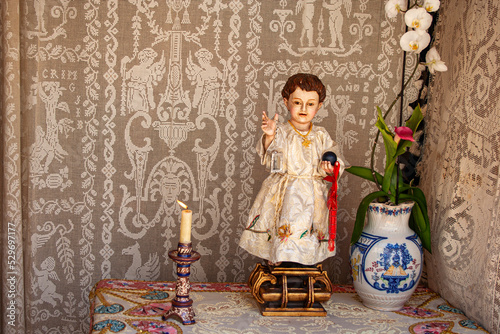 religious altar with child Jueus of the corpus cristi of Lagartera, Toledo, Spain photo