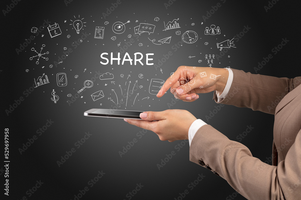 Close-up of a touchscreen, social media concept Close-up of a touchscreen, social media concept