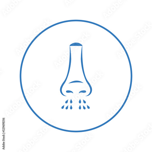 Allergy fever infected nose icon | Circle version icon |