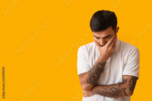 Portrait of worried bearded...