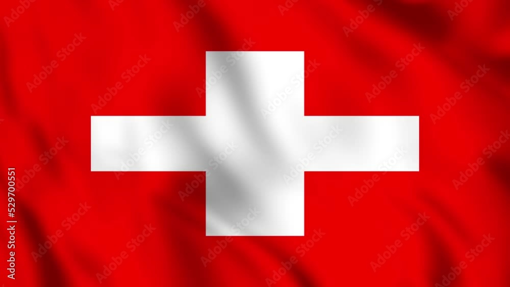Switzerland waving flag. Switzerland national flag, 4k closeup Switzerland waving flag. Switzerland national flag, 4k closeup