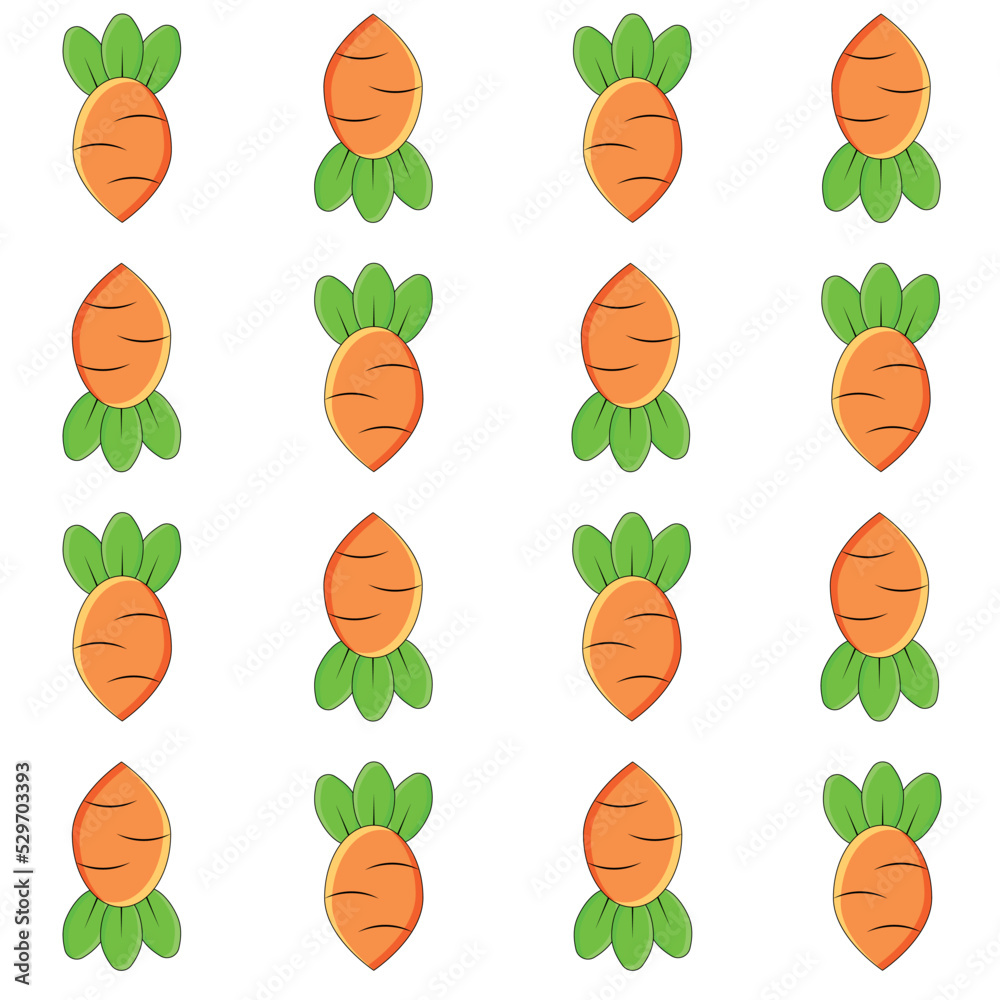 cartoon seamless pattern with carrot, easter theme background