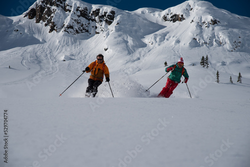 Skifahrer im Tiefschnee