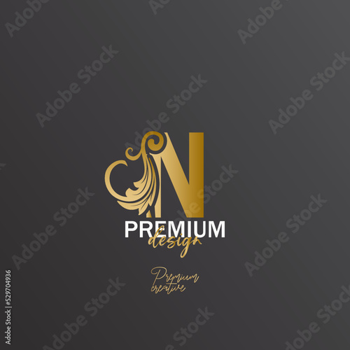 Premium Vector N Logo. Beautiful Logotype design for luxury corporate brand.