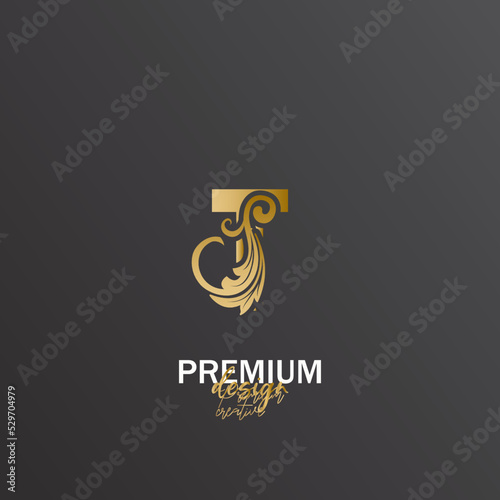 Premium Vector T Logo. Beautiful Logotype design for luxury corporate brand.