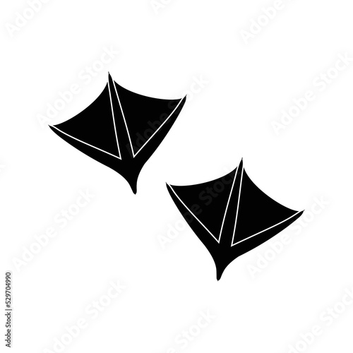 Water bird footprint icon, vector illustration