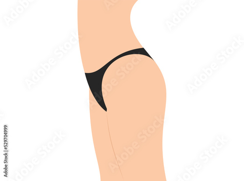 Beautiful woman body in bikini, vector illustration