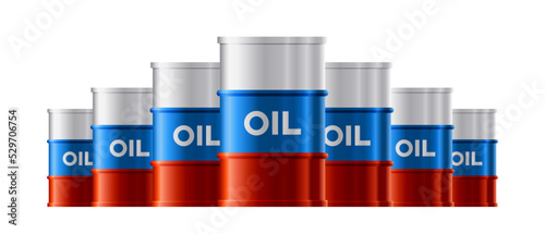 Metal Russian oil barrel with colors Russian flag vector illustration