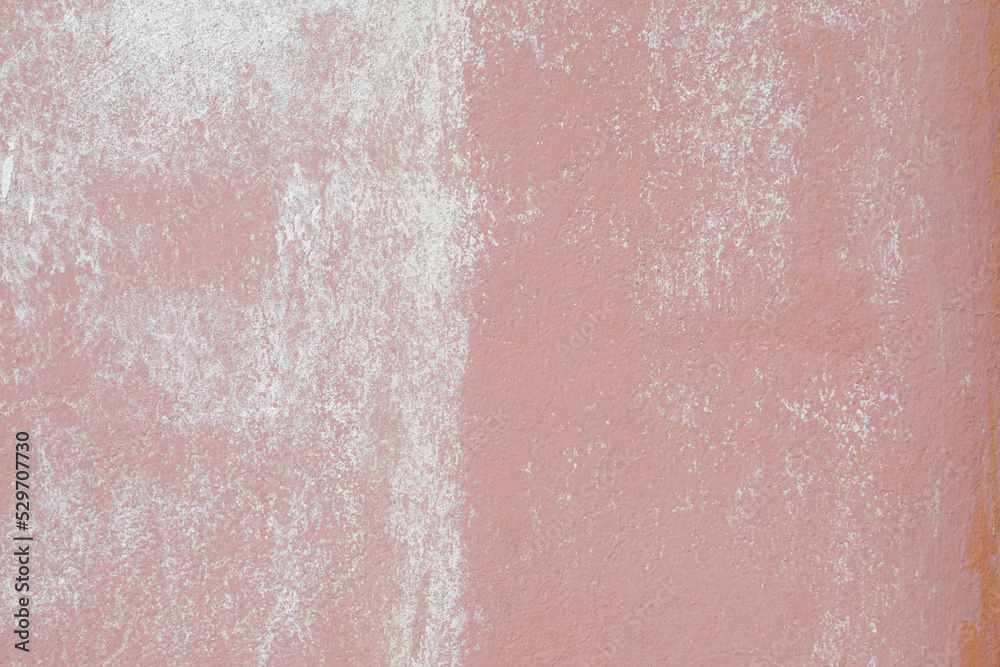 Fototapeta premium Pink and White painted stone wall, surface with structure, no person